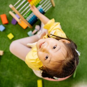 A child playing with blocks